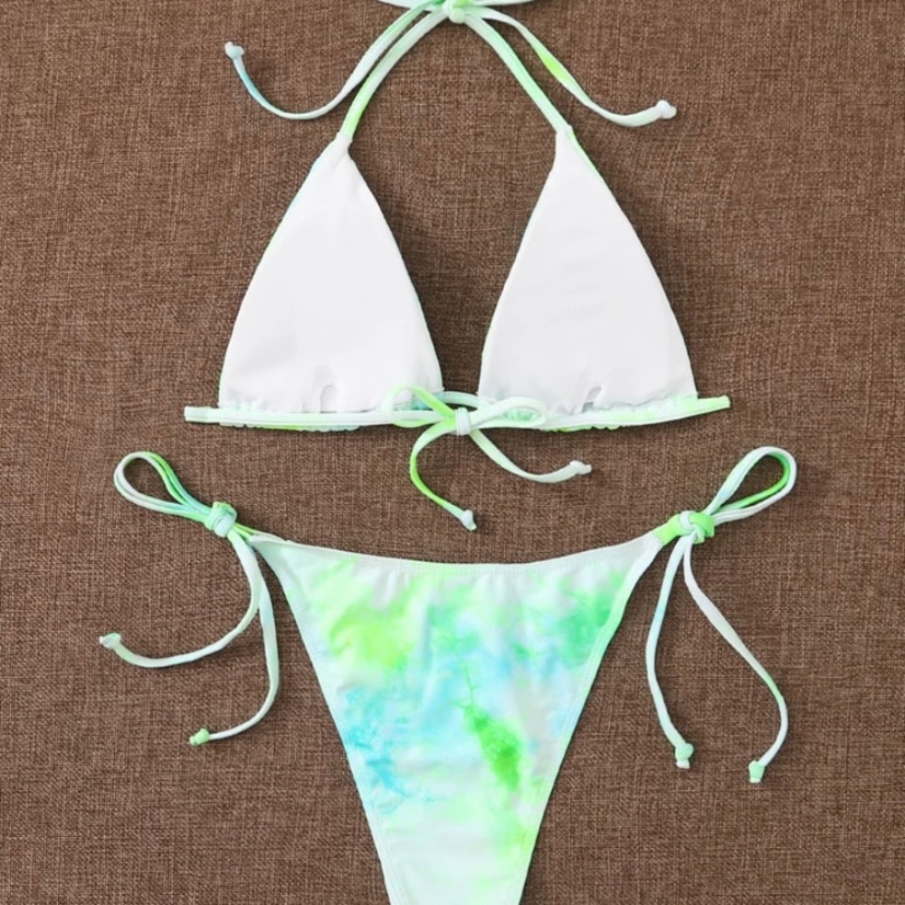 tie dye green bikini